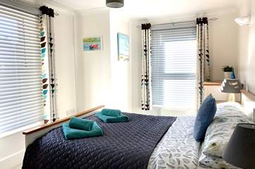 The double bedroom is light and airy.