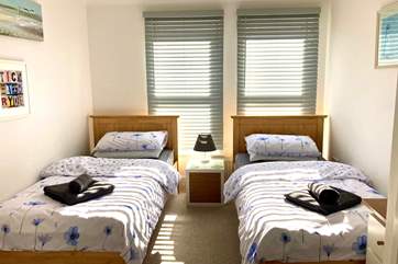 The comfortable twin bedroom.