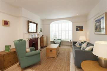 The sitting-room is relaxed but stylish.