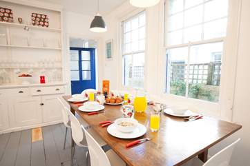 The dining-room will easily accommodate your entire crew.