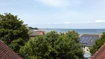 View of the Solent  on a clear day from the top rear bedroom window.