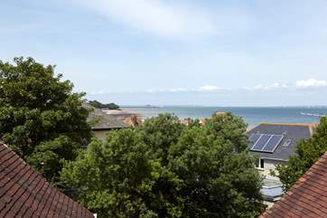 View of the Solent on a clear day from the top rear bedroom window.