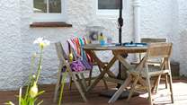 A further table on the raised deck.  Game of scrabble anyone? 