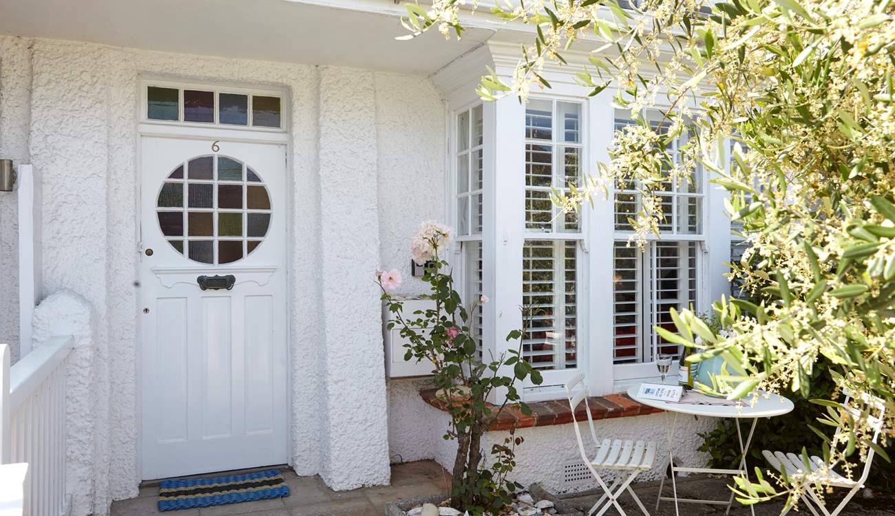 The charming entrance to the property welcomes you to your holiday home-from-home.