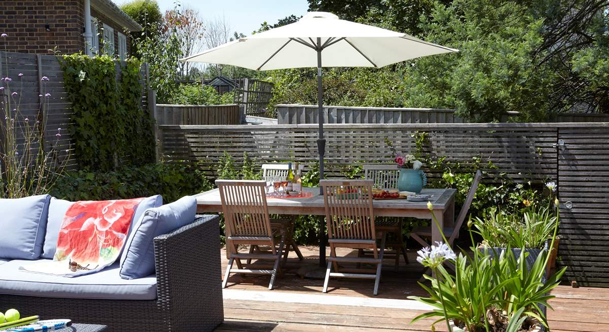 Spacious decking outdoors.