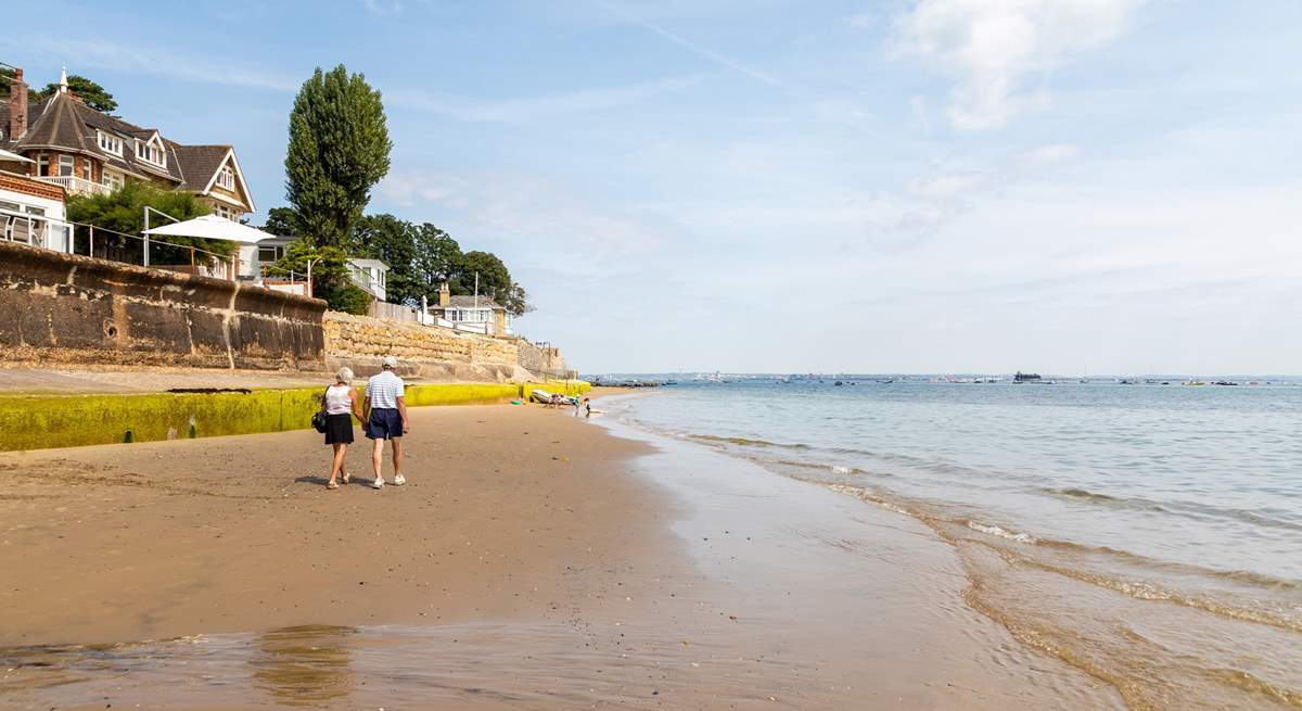 The beach is a short stroll away.