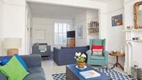 The sitting-room is relaxed but stylish.