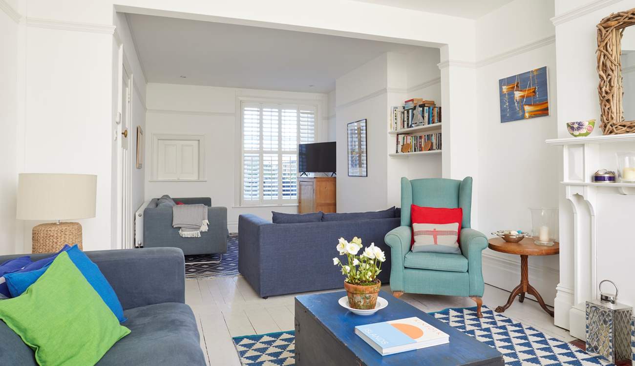 The sitting-room is relaxed but stylish.