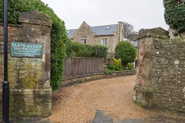 Drive through the entrance and park directly in front of 6 Seaview House.