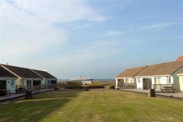 Communal grassed area.