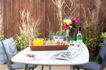The small garden is fully enclosed and secluded.