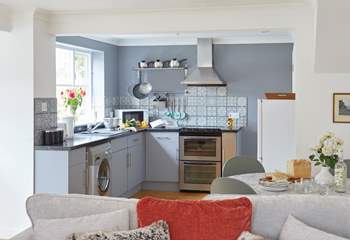 The kitchen is both modern and well-equipped to cook up a delicious meal. 