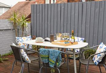 Enjoy alfresco treats on the decked terrace.