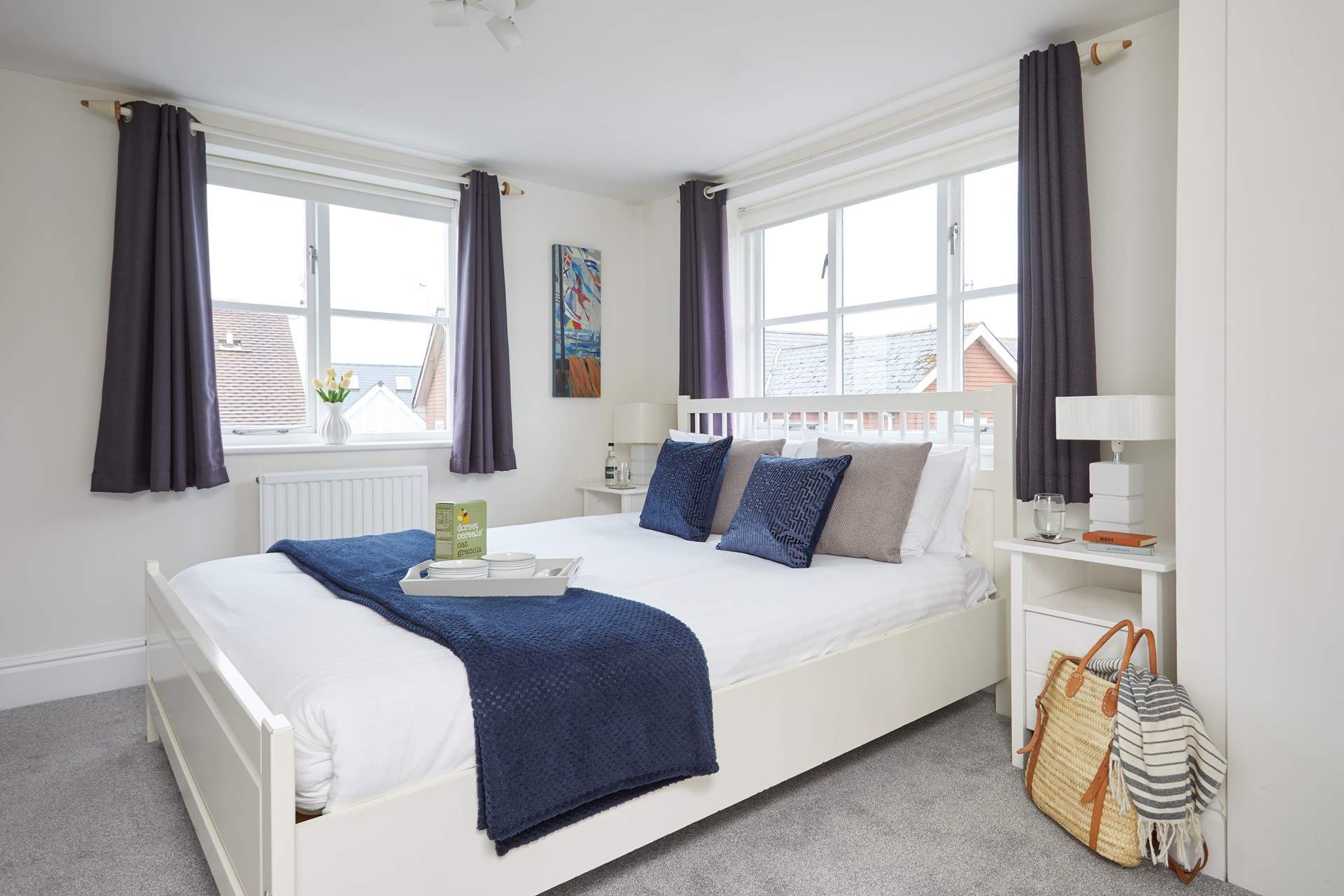 The inviting double bedroom on the first floor is bathed in natural light. 