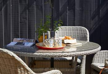 Enjoy your morning coffee in this lovely setting.