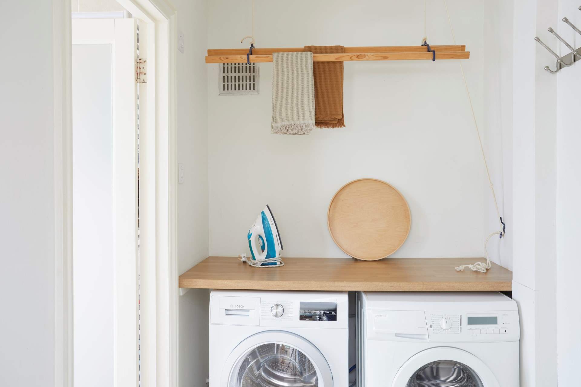 Utility room essentials at the ready.