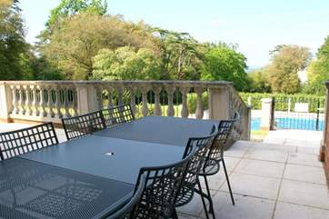 The terrace, ideal for all family meals and watching the children splash around to their hearts' content in the pool.