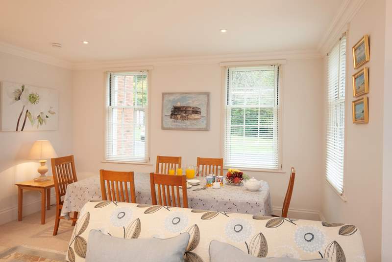 The attention to detail, all the way through this beautiful apartment, on show in the bright dining-area.