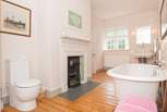 The 'Jack and Jill' bathroom is situated between the two twin bedrooms.