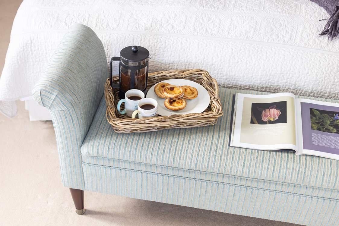 Breakfast in bed? Why not, you are on holiday.