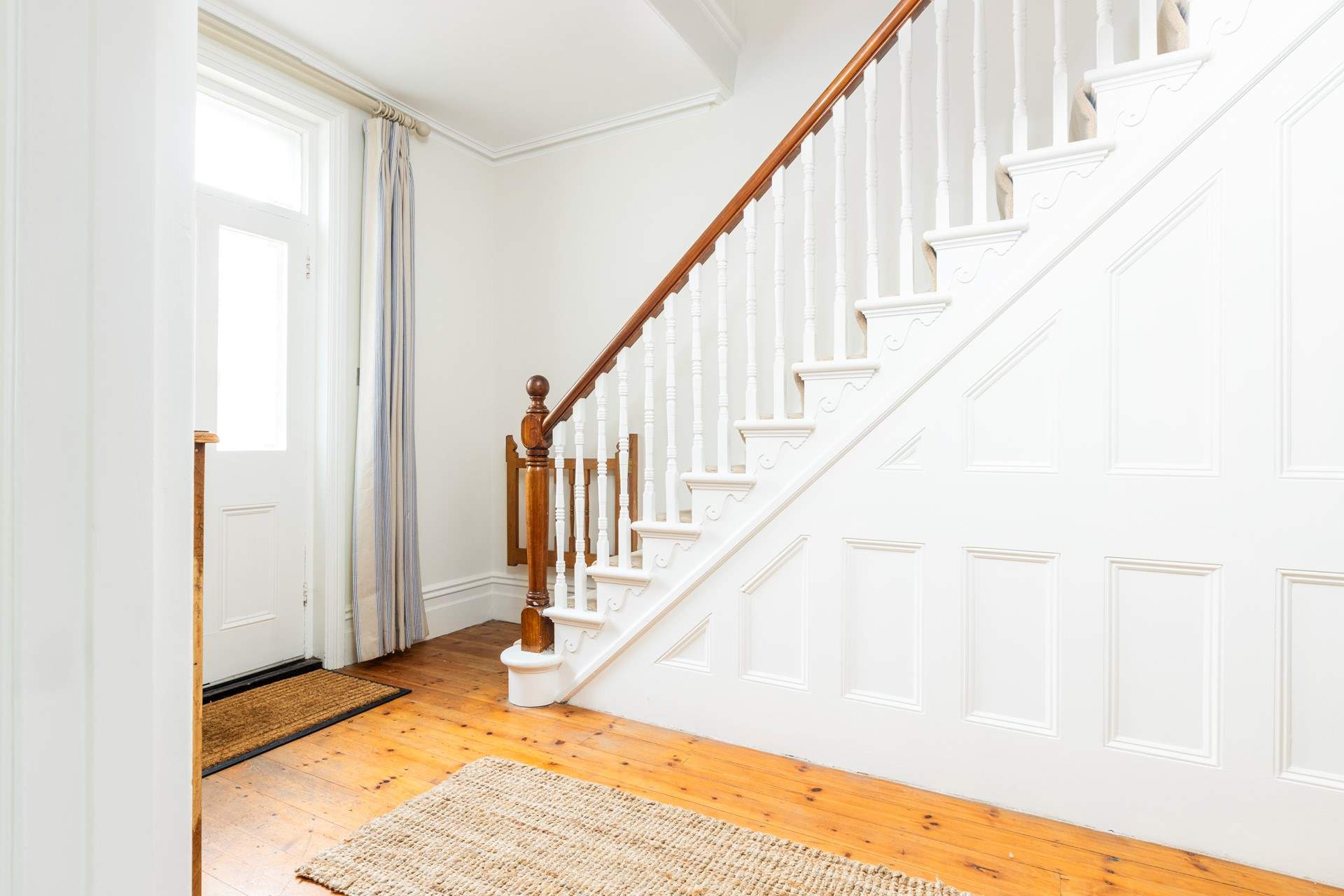 The staircase leads to the first floor bedrooms. 