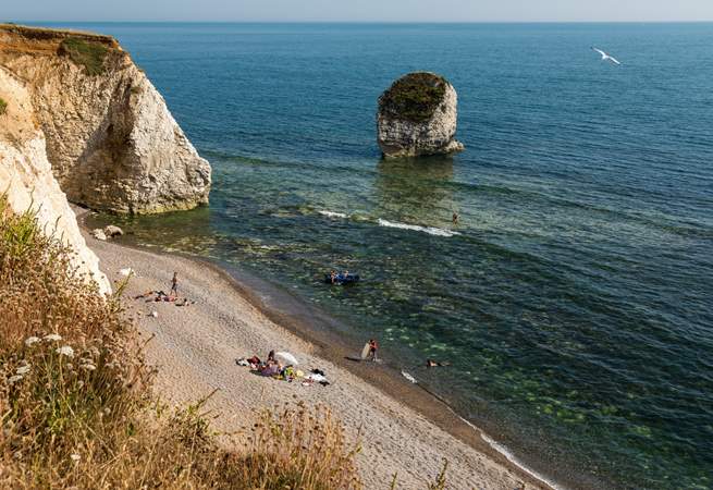 The Island is famed for its fabulous beaches, this is Freshwater Bay.