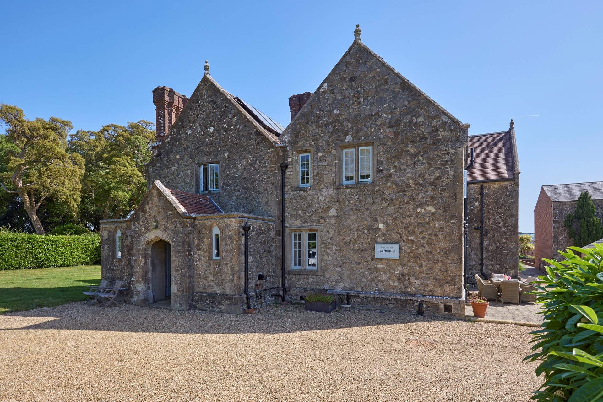 Barton Manor Farmhouse is part of the idyllic Barton Manor estate with a private beach just a 15 minute stroll away.