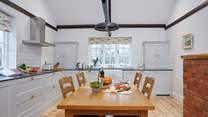 The kitchen is beautifully styled.