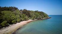 The private beach is a beautiful spot to take a picnic and enjoy an afternoon swim.