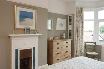 The feature fireplace of the master bedroom.