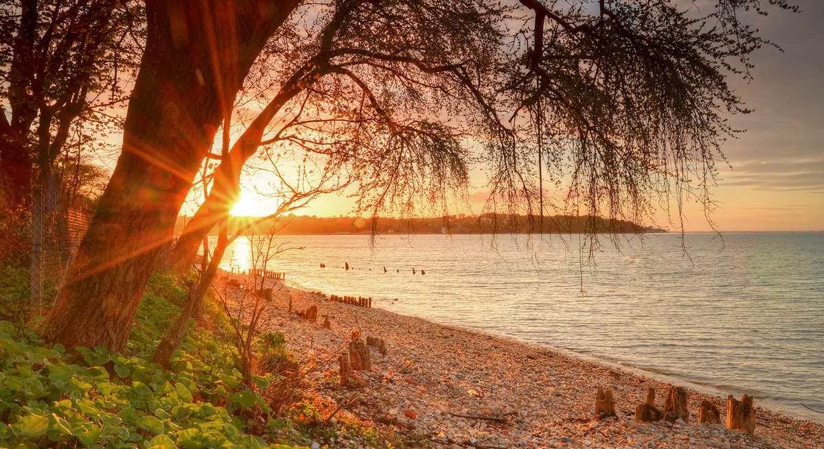 Stunning views along Bembridge beach, a short drive from Seaview. 