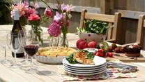 Delicious lunch in the garden.
