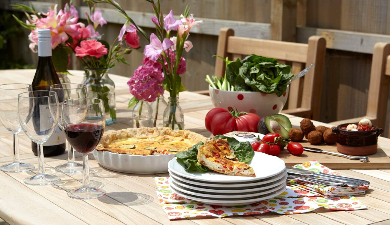 Delicious lunch in the garden.