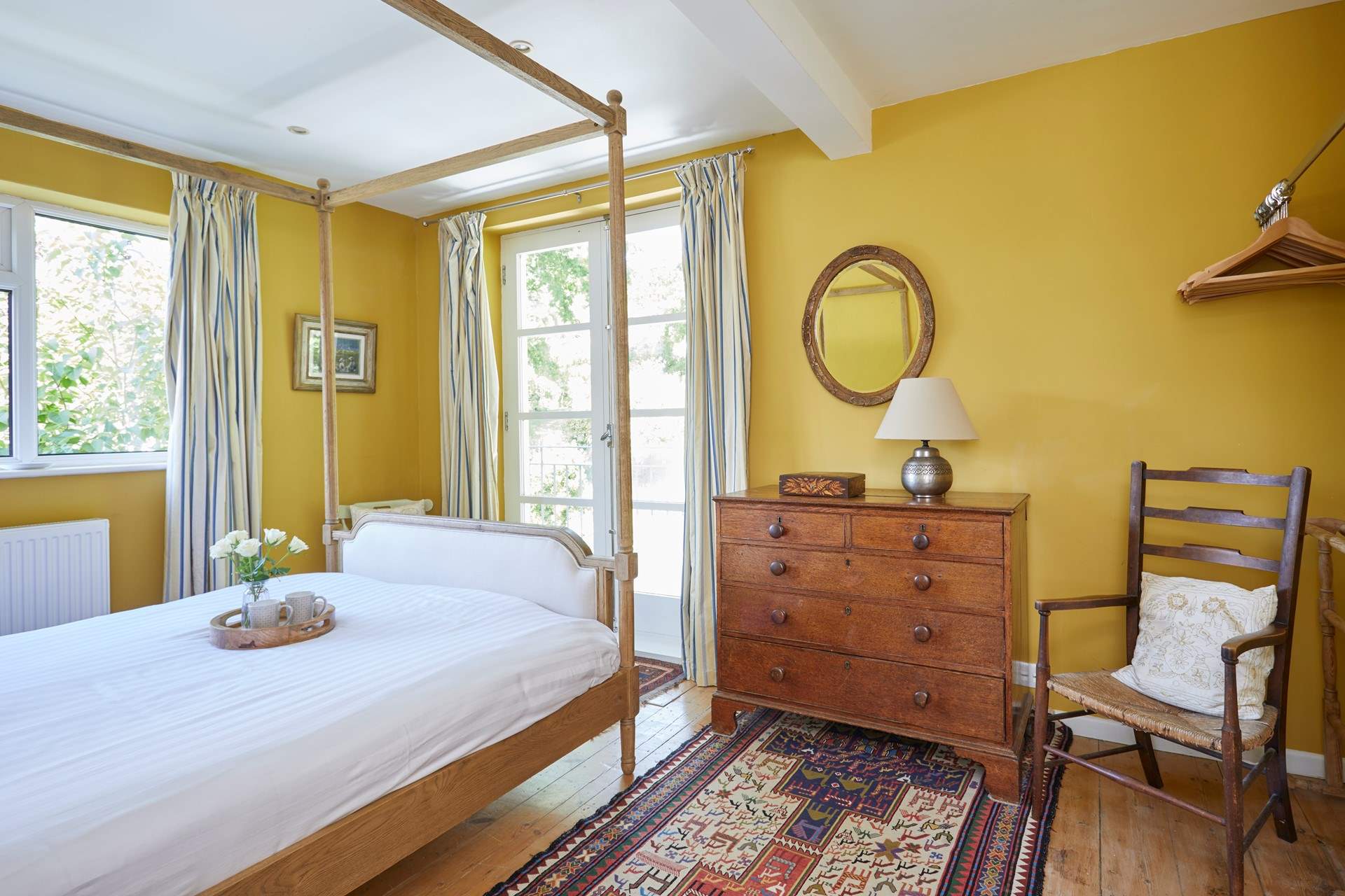 The stylish double bedroom on the first floor.