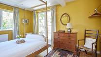 The stylish double bedroom on the first floor.
