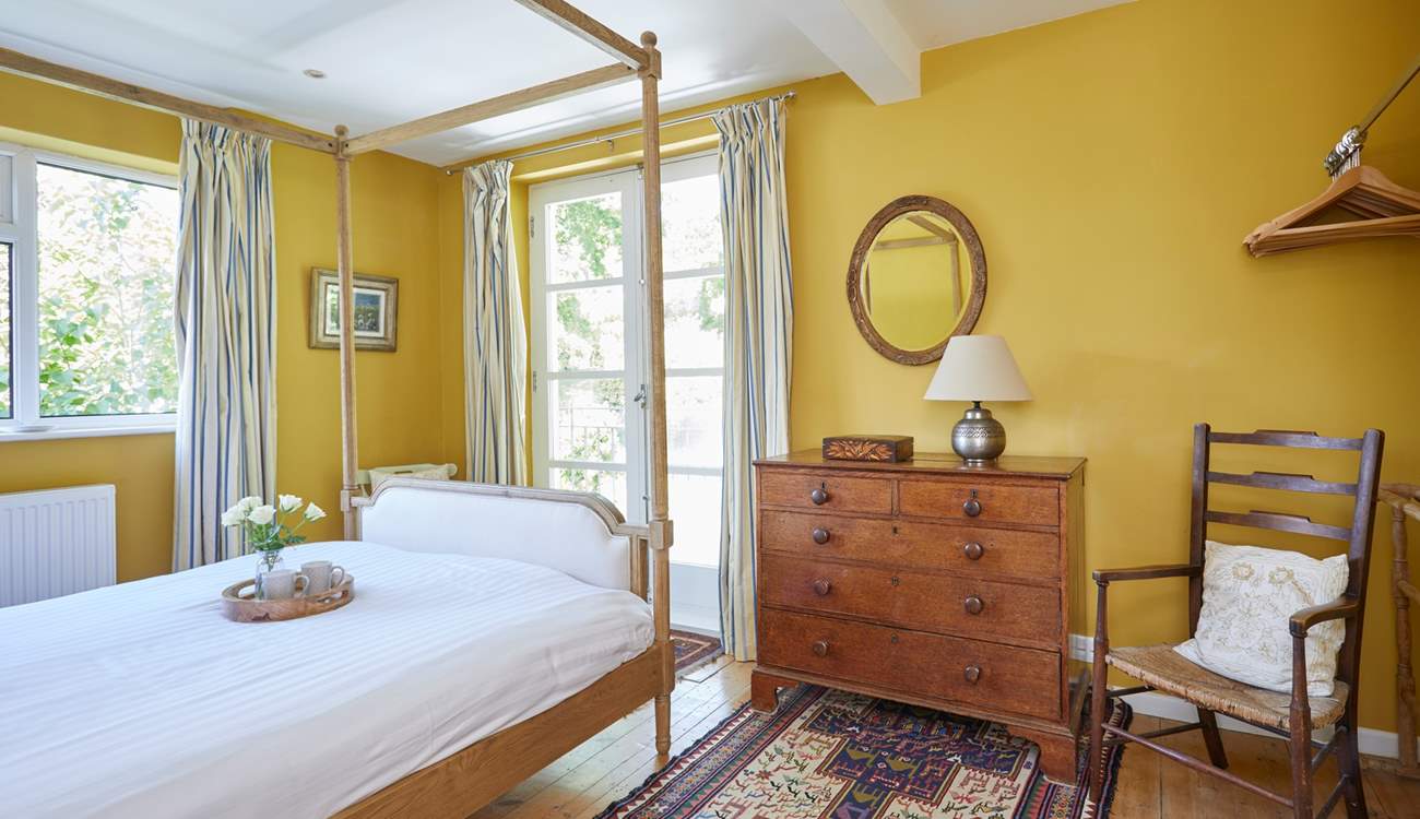 The stylish double bedroom on the first floor.