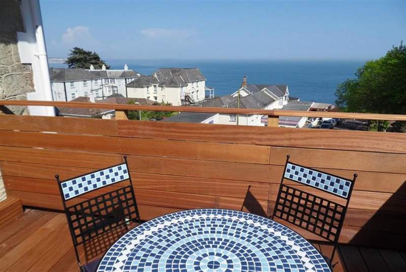 Enjoy the decked roof terrace with sea views.
