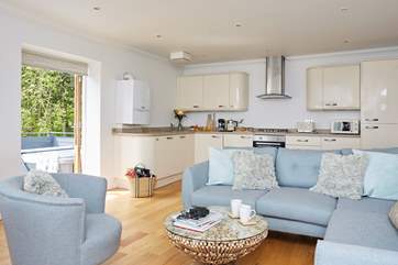 Cromwell Apartment has an open plan living area.