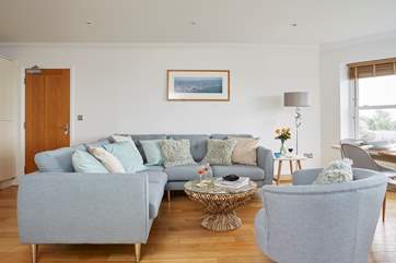 Comfortable seating area in the open plan apartment.