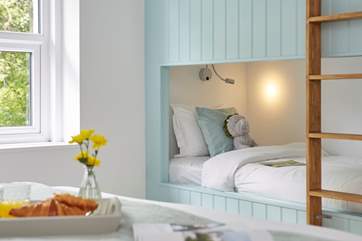 The family bedroom with bunk beds for the little ones.