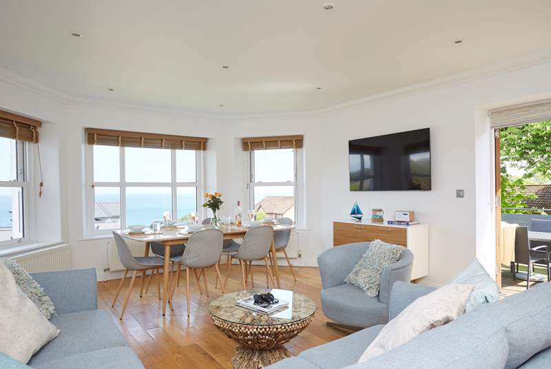 The open space gives you wonderful views of the sea and access to the balcony.