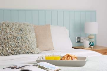 Start the morning with a fresh glass of orange juice and a croissant.