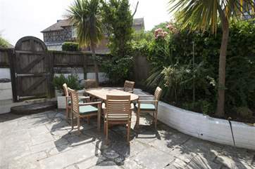Enjoy al fresco dining on the sunny patio.