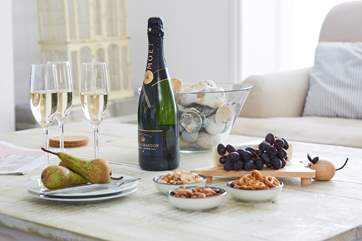 Champagne to celebrate you are on holiday.