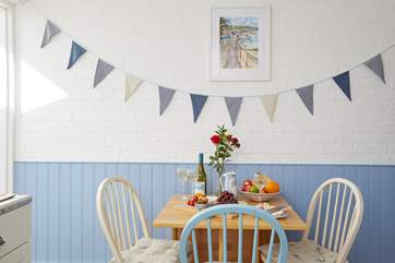 A lovely, light dining space.