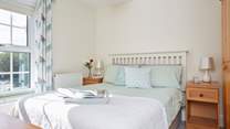 The comfortable double bedroom.