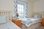 The cute twin room is ideal for either children or adults.