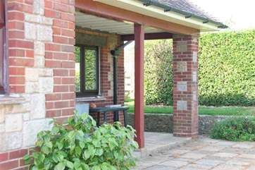 The patio at the front of Fernfield.