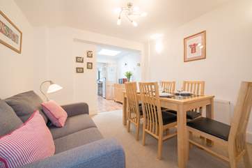 There is a spacious open plan layout.