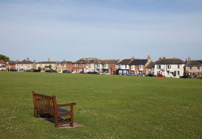The charming St Helen's green with a children's playground, a few minutes walk from Fir Cottage.